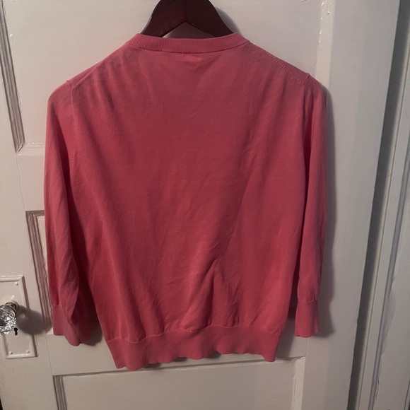 J. Crew Coral button down cardigan size large - Picture 3 of 3